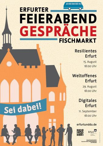 Plakat mit Ort und Datum von Gesprächen