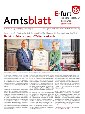 das Erfurter Amtsblatt vom 21. August 2024